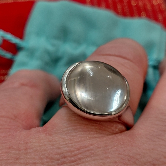 Tiffany Cabochon Rock Crystal Domed Ring - Picture 2 of 11